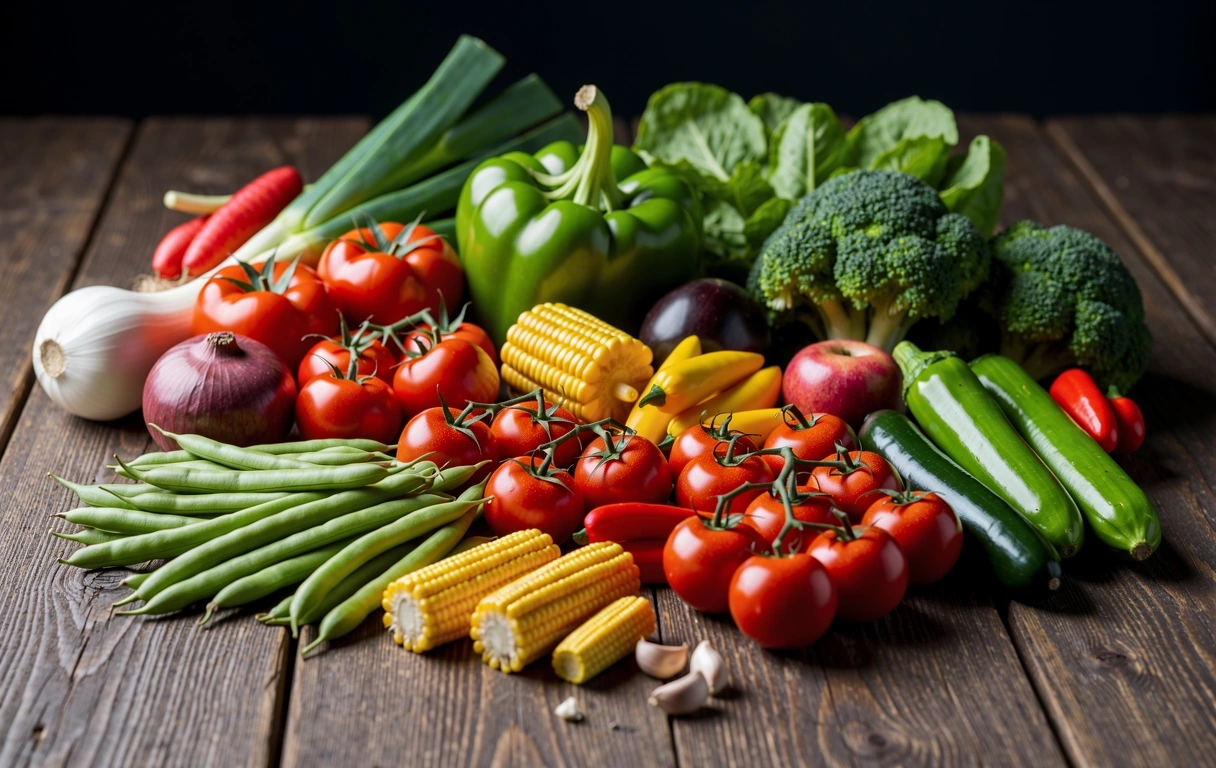 Variedad de vegetales frescos